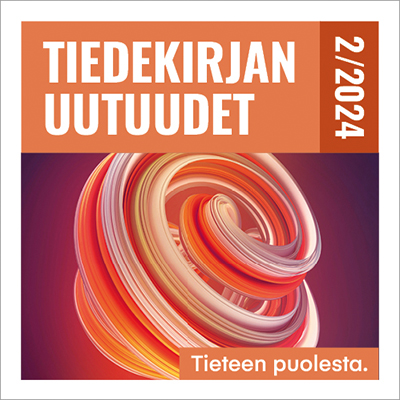 Tiedekirjan uutuudet 2/2024 ja värikäs pyörre.