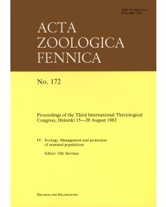 Proceedings of the Third International Theriological Congress, Helsinki 15-20 August 1982