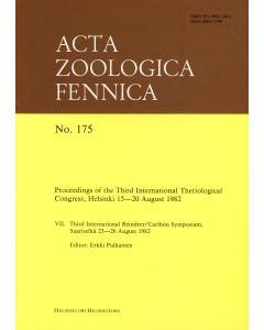 Proceedings of the Third International Theriological Congress, Helsinki 15-20 August 1982.