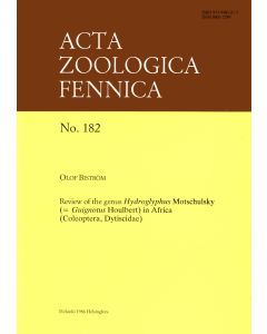 Review of the Genus Hydroglyphus Motschulsky (= Guignotus Houlbert) in Africa (Coleoptera, Dytiscidae)