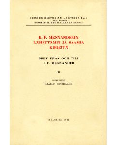 K. F. Mennanderin lähettämiä ja saamia kirjeitä