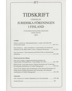 Tidskrift utgiven av Juridiska Föreningen i Finland 2016:5