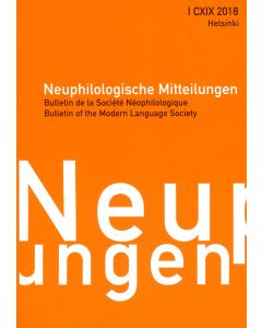 Neuphilologische Mitteilungen 2018:1