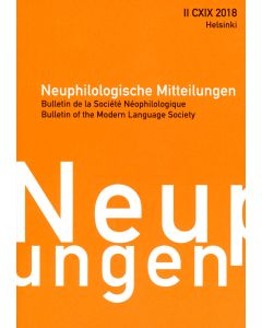 Neuphilologische Mitteilungen 2018:2