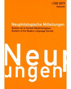Neuphilologische Mitteilungen 2019:1