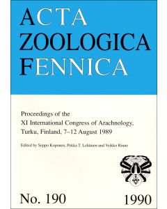 Proceedings of the XI International Congress of Arachnology, Turku, Finland, 7 - 12 August 1989