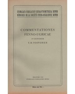 Commentationes Fenno-Ugricae in honorem Y.H. Toivonen