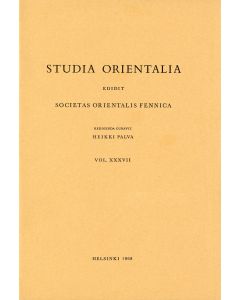 Studia Orientalia XXXVII, 1-4