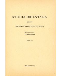 Studia Orientalia XL, 1-3