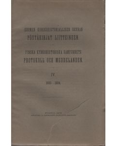 Suomen kirkkohistoriallisen seuran pöytäkirjat 1903-04